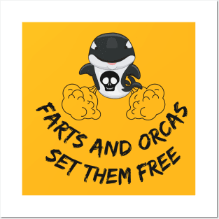 Farts And Orcas Set Them Free Cute Posters and Art